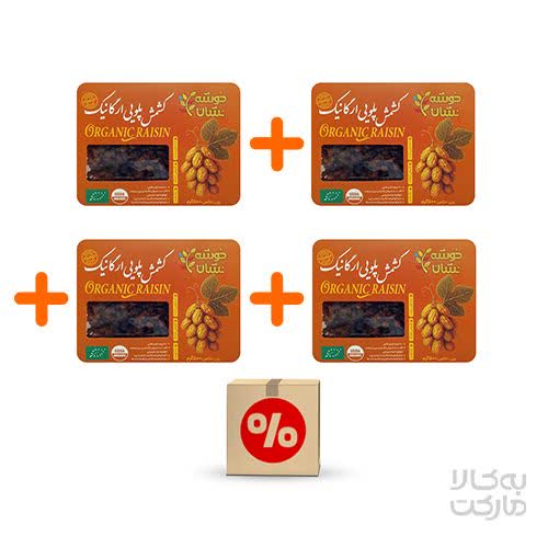 پک 4 عددی کشمش پلویی ارگانیک 500 گرم خوشه نشان