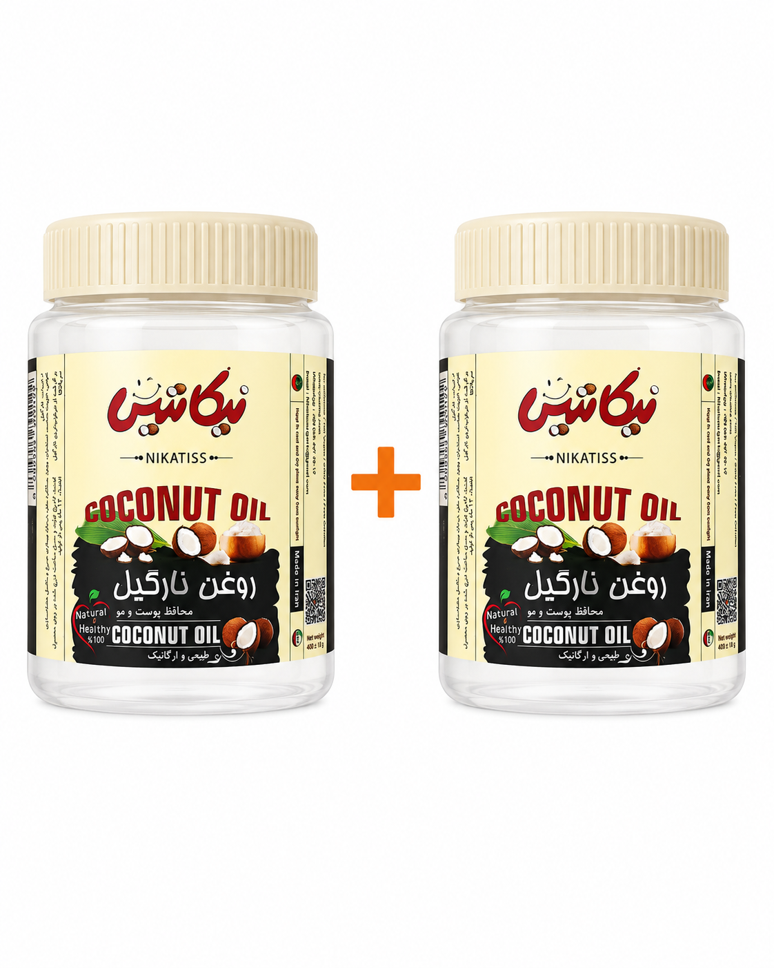 تصویر محصول پک دو عددی روغن نارگیل طبیعی و سالم 400 سی سی نیکاتیس