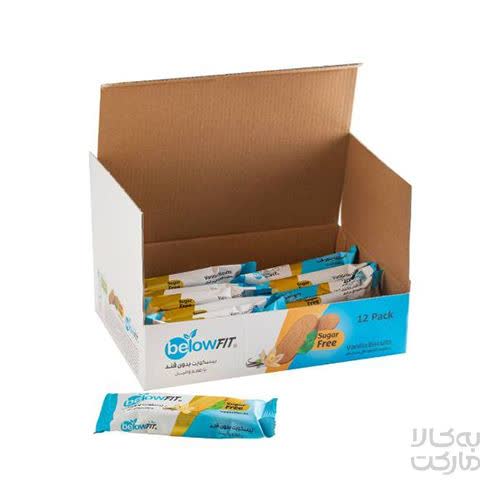 بیسکویت بدون قند باطعم وانیل تک نفره 12 عددی 480 گرم بیلو