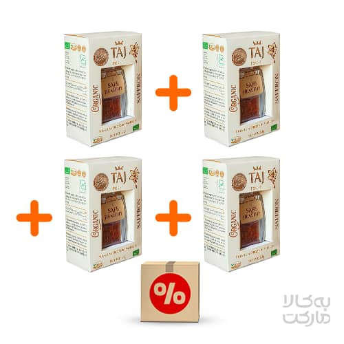 زعفران صددرصد ارگانیک نیم مثقال(2.3 گرم) پک 4 عددی تاج پخت